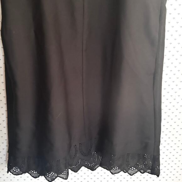 Madewell Duskway Eyelet Dress S Black Short Sleeve Sheath Shift Capsule - Picture 7 of 8